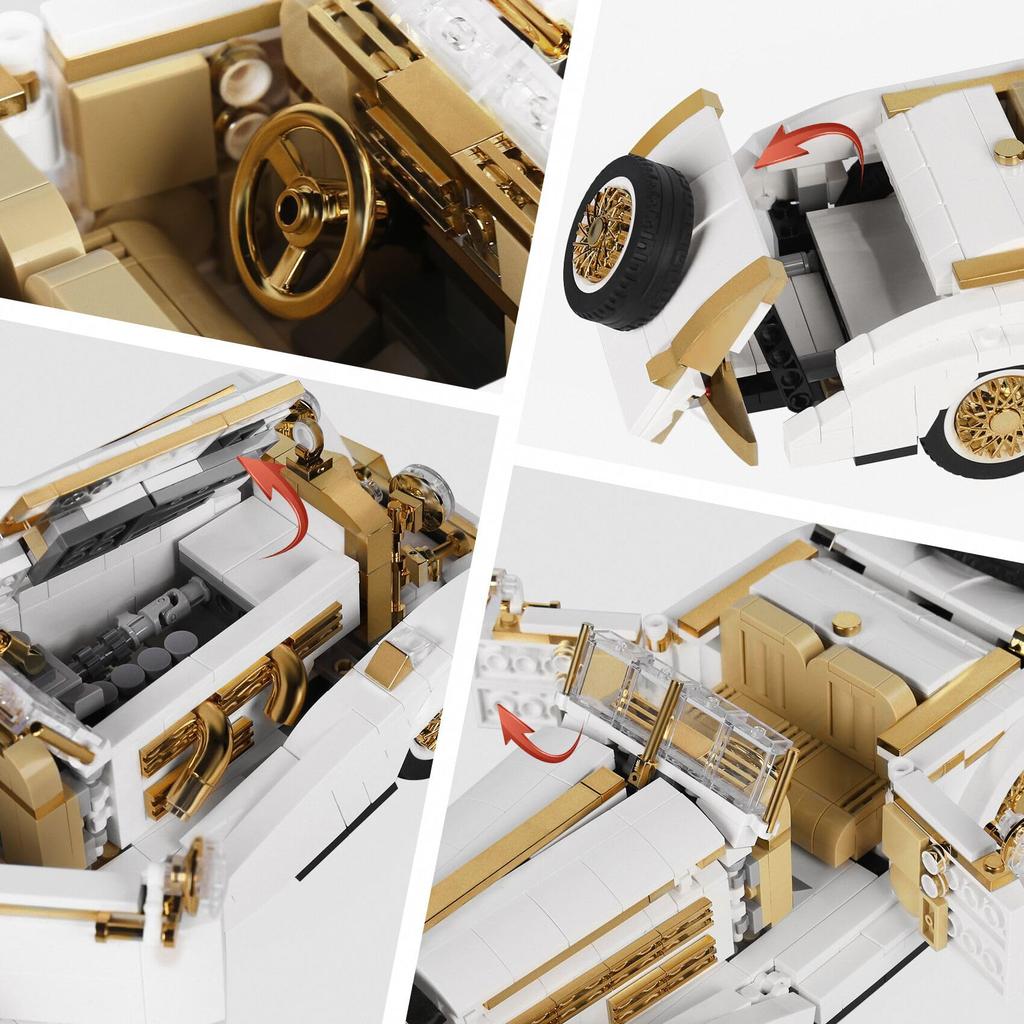 Set de blocuri de model de mașină bătrână cu tehnologie Mold King 10003, diverse seturi de blocuri de mașină K 500 cu tehnologie creativă, creați-vă propriul bloc de mașină de curse (868