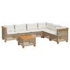 VidaXL Garden Lounge Set with Cushions 7 Pcs Beige Braided Resin 3261868
