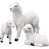 Bothyi Resin Figurine Lamb Ornament Decor for Garden Farm Yard Gifts Artificial Lamb Craft, 3 Lambs