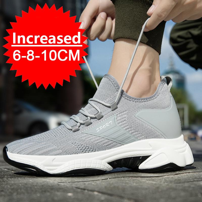 Sneakers Men Elevator Shoes Spring Summer Invisible Heightening Shoes Men 10CM Insoles Inner Height Increasing Mesh Sports Shoes