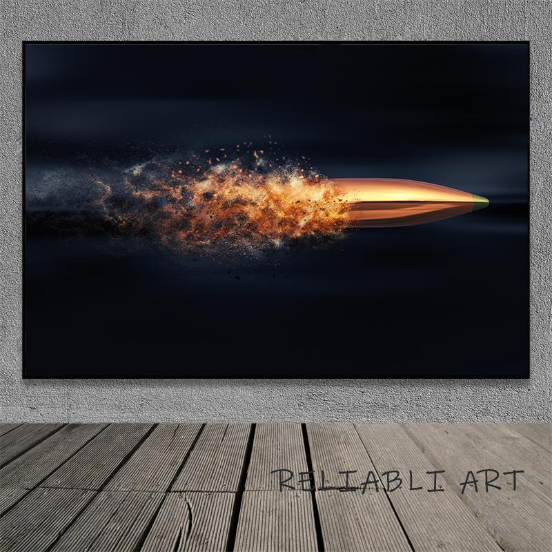 Vintage Weapons Guns Munice Nástěnné obrazy Všechny Bullet Malba na plátně Nástěnné umění Zbraně Plakáty a obrazy pro obývací pokoj Home Decor