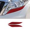 2pcs Red Carbon Fiber Car Front Headlight Eyebrows Cover For Toyota Prado 10-18