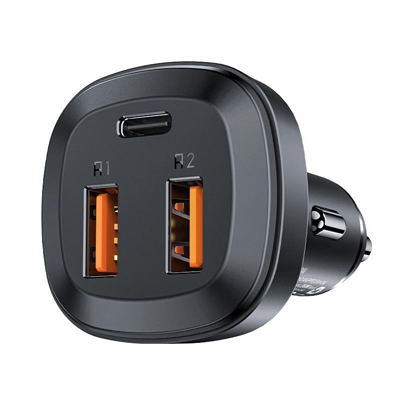 Acefast Car Charger 66W 2X Usb / Usb Type C, Pps, Power Delivery, Quick Charge 4.0, Afc, Fcp, Scp Black (B9)