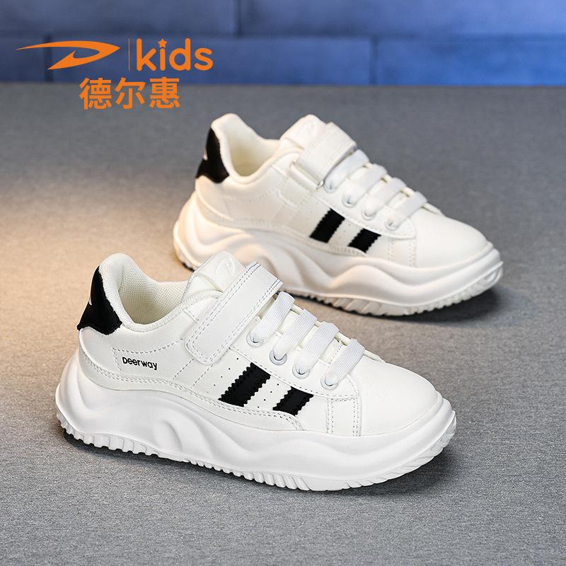 Delhui Studenten Kinderschuhe Sportschuhe 2025 Frühling und Herbst neu Leder wasserdicht Mittelalterliche und ältere Mädchen Freizeitschuhe