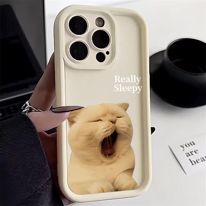 Sleep Cat Soft Phone Case For Samsung Galaxy S24 S23 S22 Ultra S21 FE A14 A52 A32 A33 A13 A53 A34 A54 A15 A35 A55 Silicone Cover