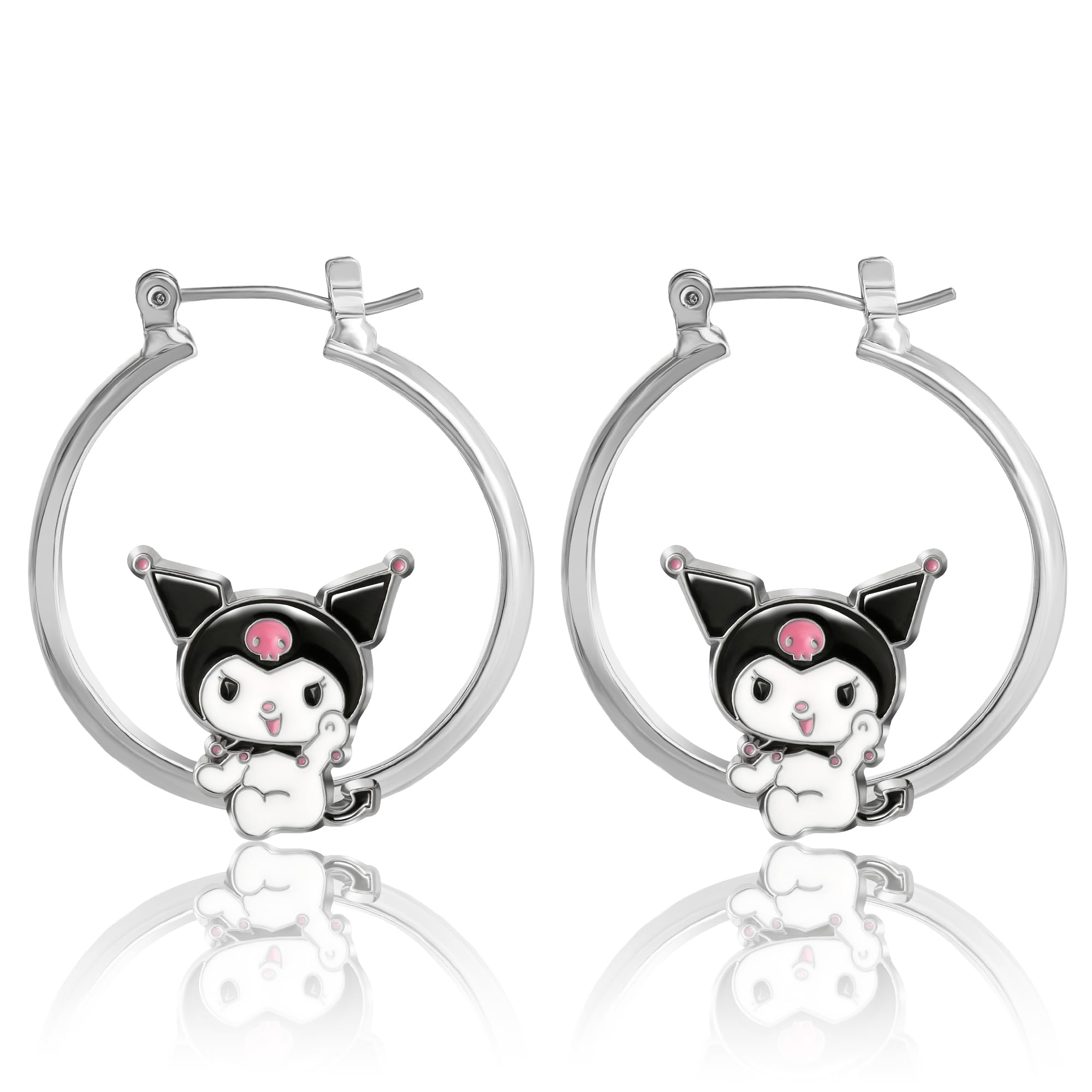 

Сережки-кільця Hello Kitty Sanrio Hello Kitty Friends Емаль Hello Kitty Kuromi My Melody Офіційно ліцензовані без каміння Жіночий подарунок, костюм. ,
