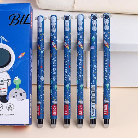 Soft Rubber Grip Pen 20Pcs Cartoon Animal Erasable Gel Pens for Kids 0.7mm Cute Cap Design Smooth Writing Stationery Easy Erase Fun School Supplies