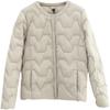 Womens Lightweight Short Down Jacket Inner Layer Round Neck Warm Outerwear Winter