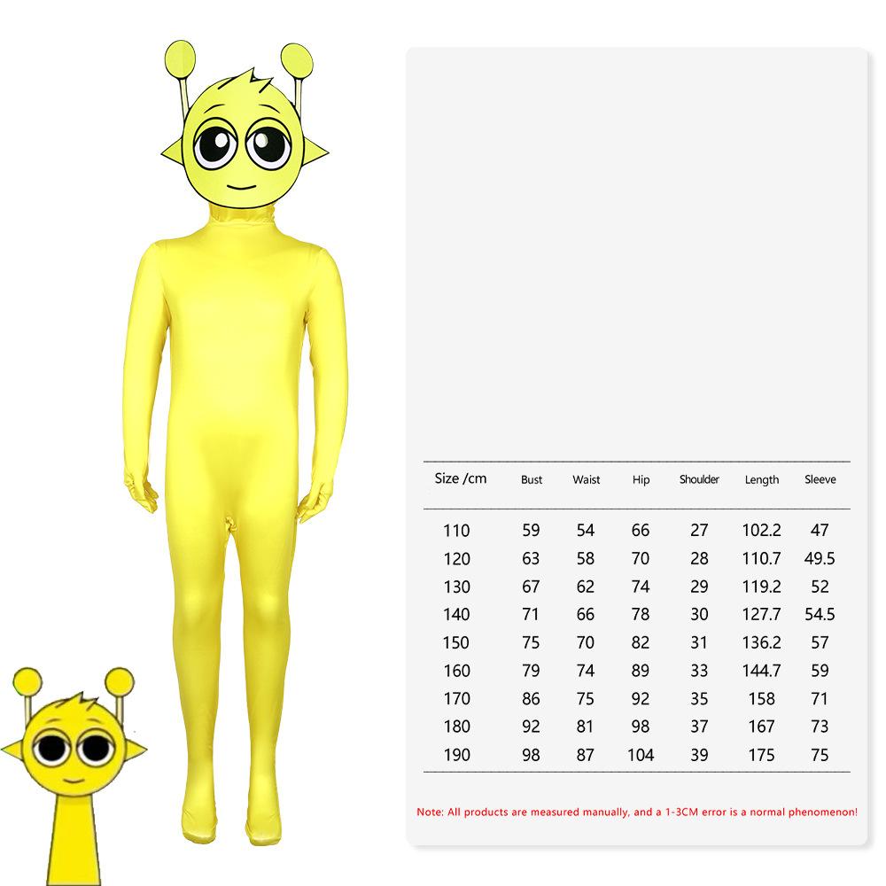 Non-Toxic Sprunki Adult Kids Cosplay Costume Monster Horror Game Jumpsuit Carnival Party Role Play Child Children Costume Gift