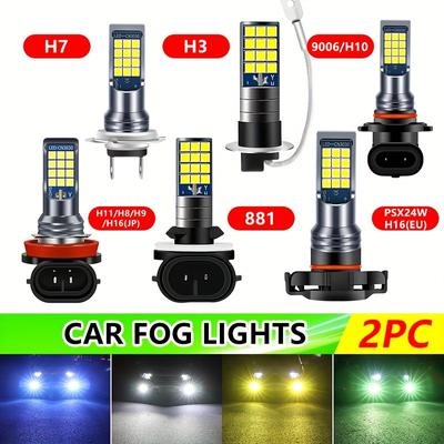 2pcs H11 H8 9006 HB4 H16 H10 PSX24W H3 H7 881 LED Front Fog Light Bulb 6000K White Ice Blue Lemon Car Driving Light LED Amagi