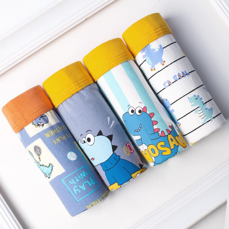 4Pcs/lot Boys Cotton Underwear Kids Boxer Baby Children Panties Briefs for Boy Teenager Underpants 2-12Y