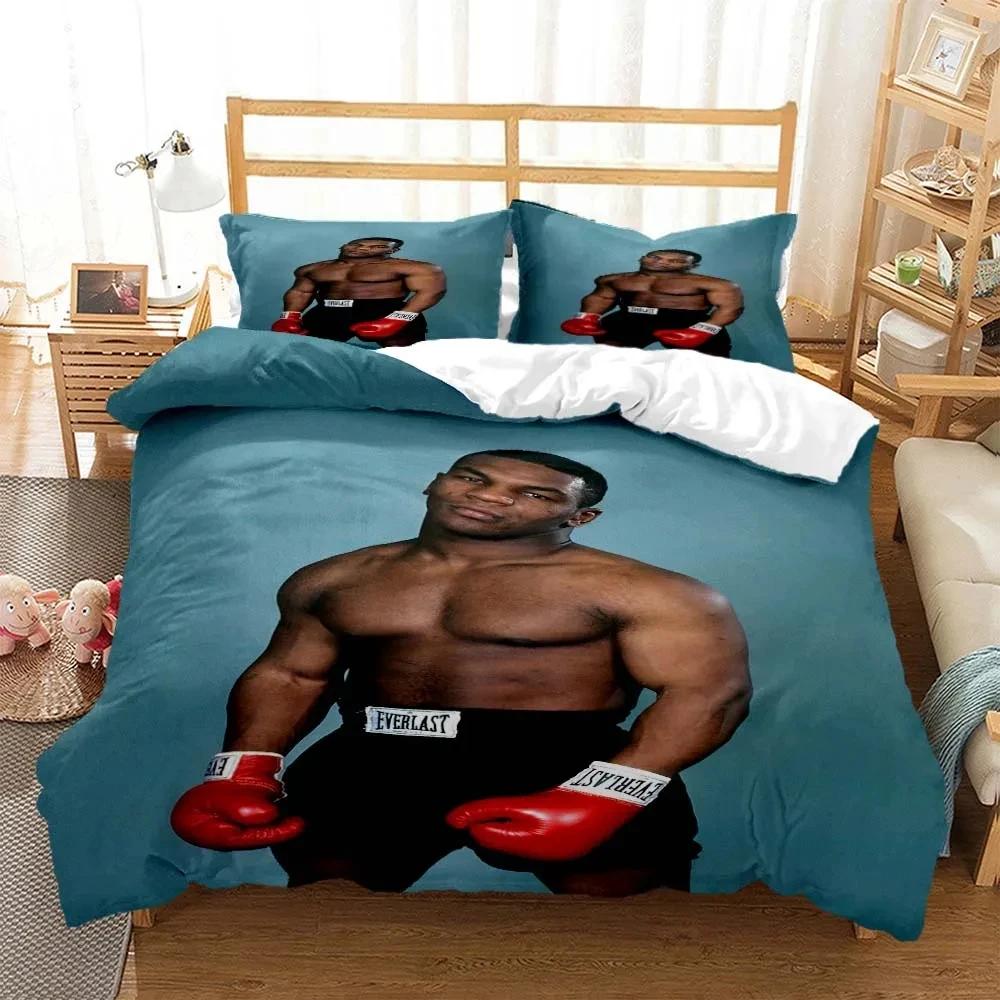 3D Print Mike Tyson Boxing Champion Bedding Set Boys Girls Twin Queen King Size Duvet Cover Pillowcase Bed Boys Adult Bedroom