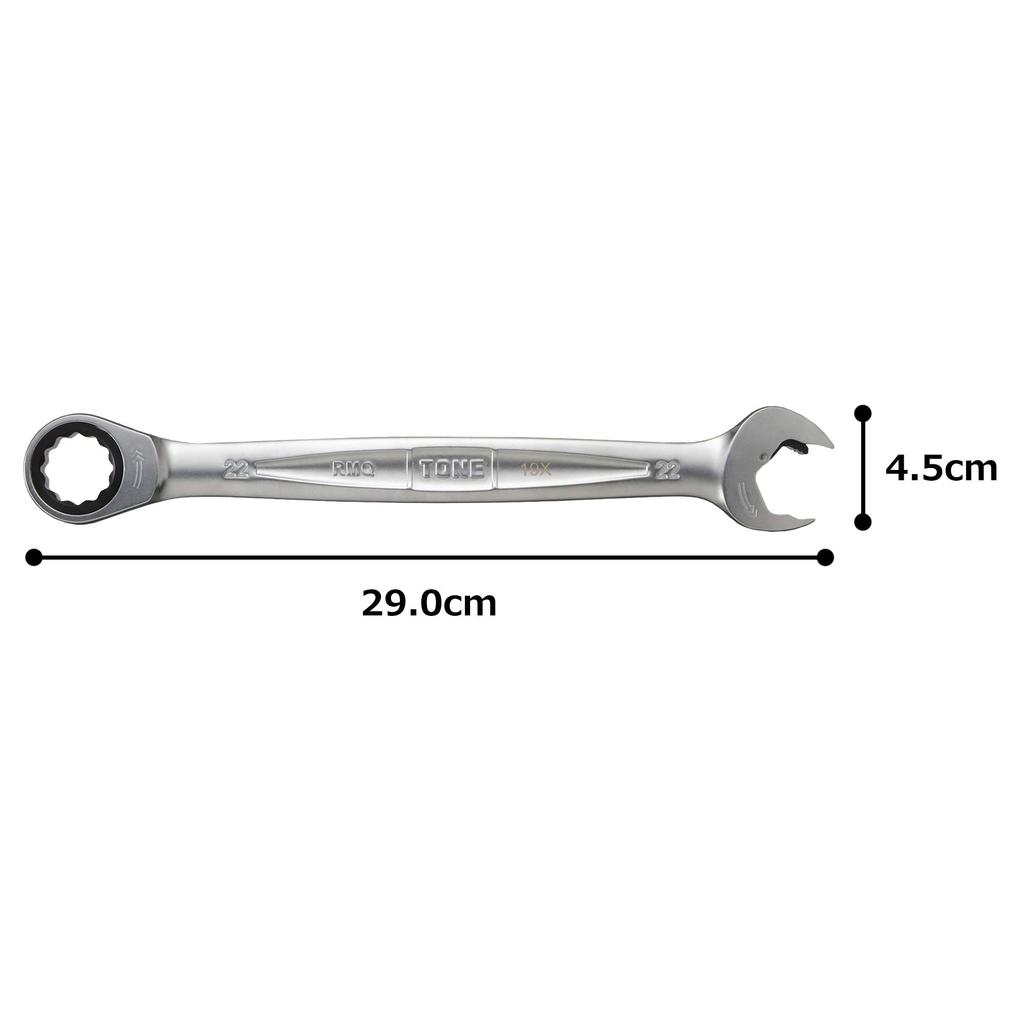 TONE Quick Ratchet Wrench RMQ-22, 22mm Width (Faces)