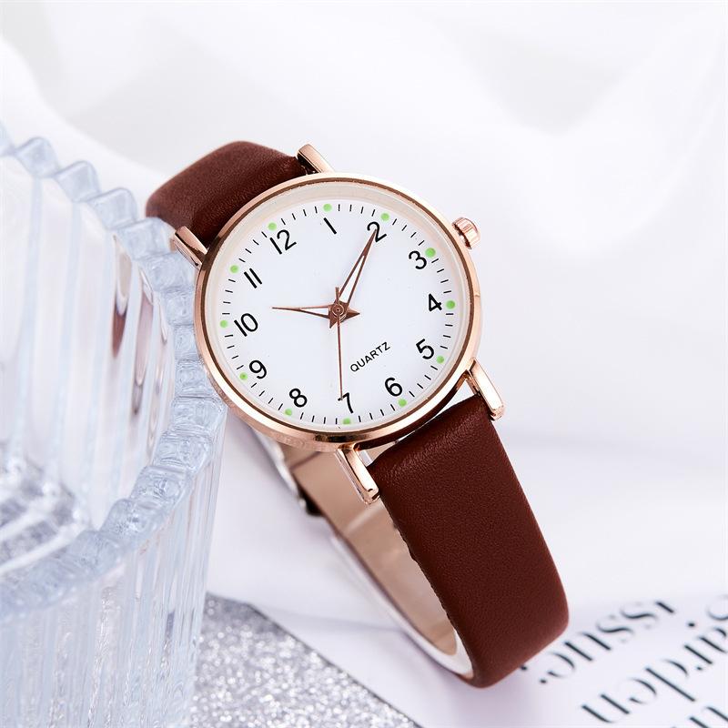 Einfache Leuchtende Quarzuhren Mode Lässige Lederarmbanduhr Damenuhr Geschenke Relogio Feminino Reloj Mujer