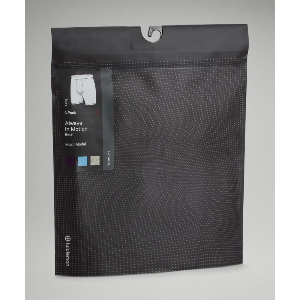 Lululemon Always In Motion Long Mesh Boxer 7   3 Pack Black Heathered Core Medium Grey True Navy