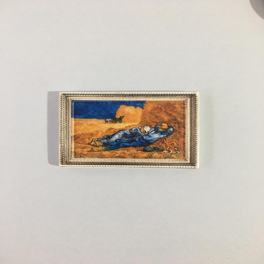 Dreidimensionaler Van Gogh Harz Kühlschrankmagnet Fotorahmen mit Ölgemälde-Design