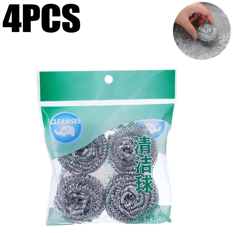 Brosses à billes de nettoyage en fil d'acier Produits de nettoyage ménagers Éponges à vaisselle avec fil Ustensiles de cuisine Élimine la rouille et les brûlures