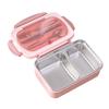 Portable Lunch Box 304 Stainless Steel Leakproof Divided Food Containers with Spoon and Chopsticks