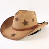 Popular Western Cowboy Straw Hat Men's and Women's Fashion Shade Straw Hat Classic Outdoor Western Cowboy Hat