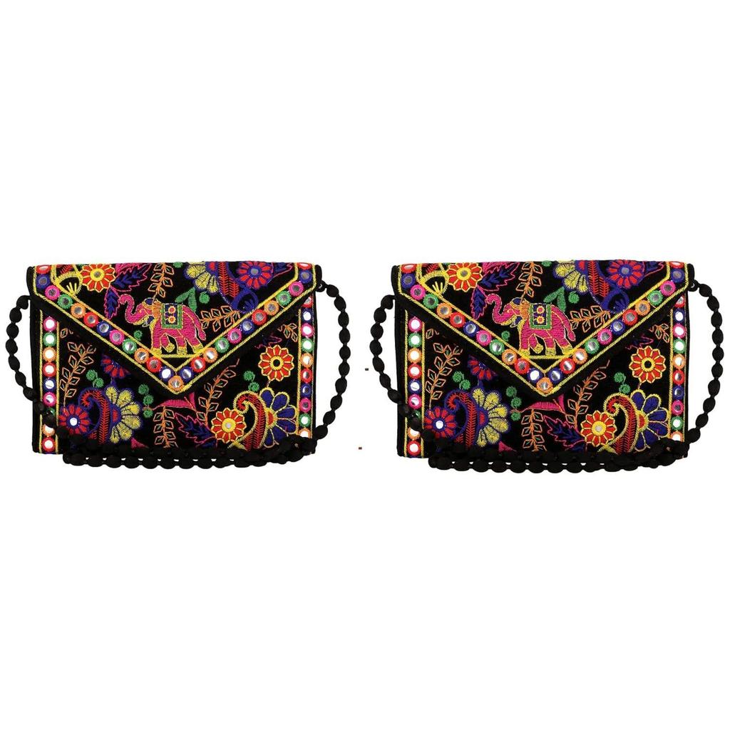 Clutch-Taschen Handgefertigte Stickerei Spiegelarbeit Stilvolle Umhängetaschen für Damen Crossbody-Taschen für Damen und Mädchen - 22X16 cm
