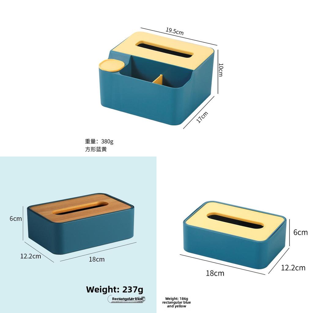 Scatola per fazzoletti in plastica minimalista moderna con coperchio in legno per ripostiglio in soggiorno e bagno