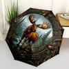 Moose Forest Frame pattern umbrella, portable and foldable design, 8 ribs, a casual accessory for Halloween, Christmas, and birthday gifts.