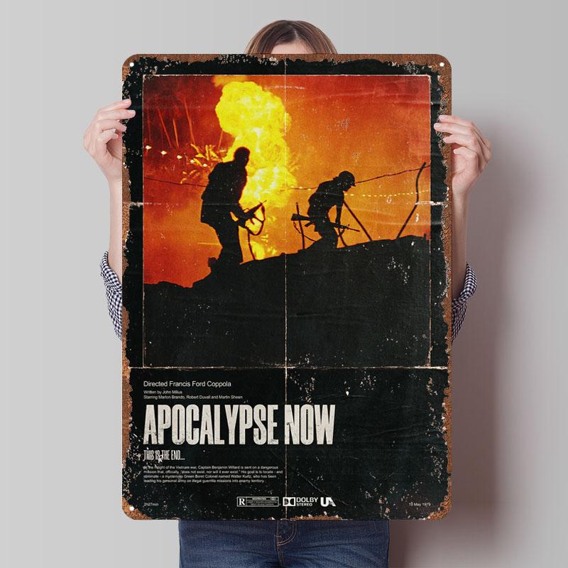 

Apocalypse Now Poster TV Series Tinplate Sign Man Cave Customized Metal Signs for Home Room Wall Art Retro Garage Decoration 20x30cm（7.8x11.8inch）