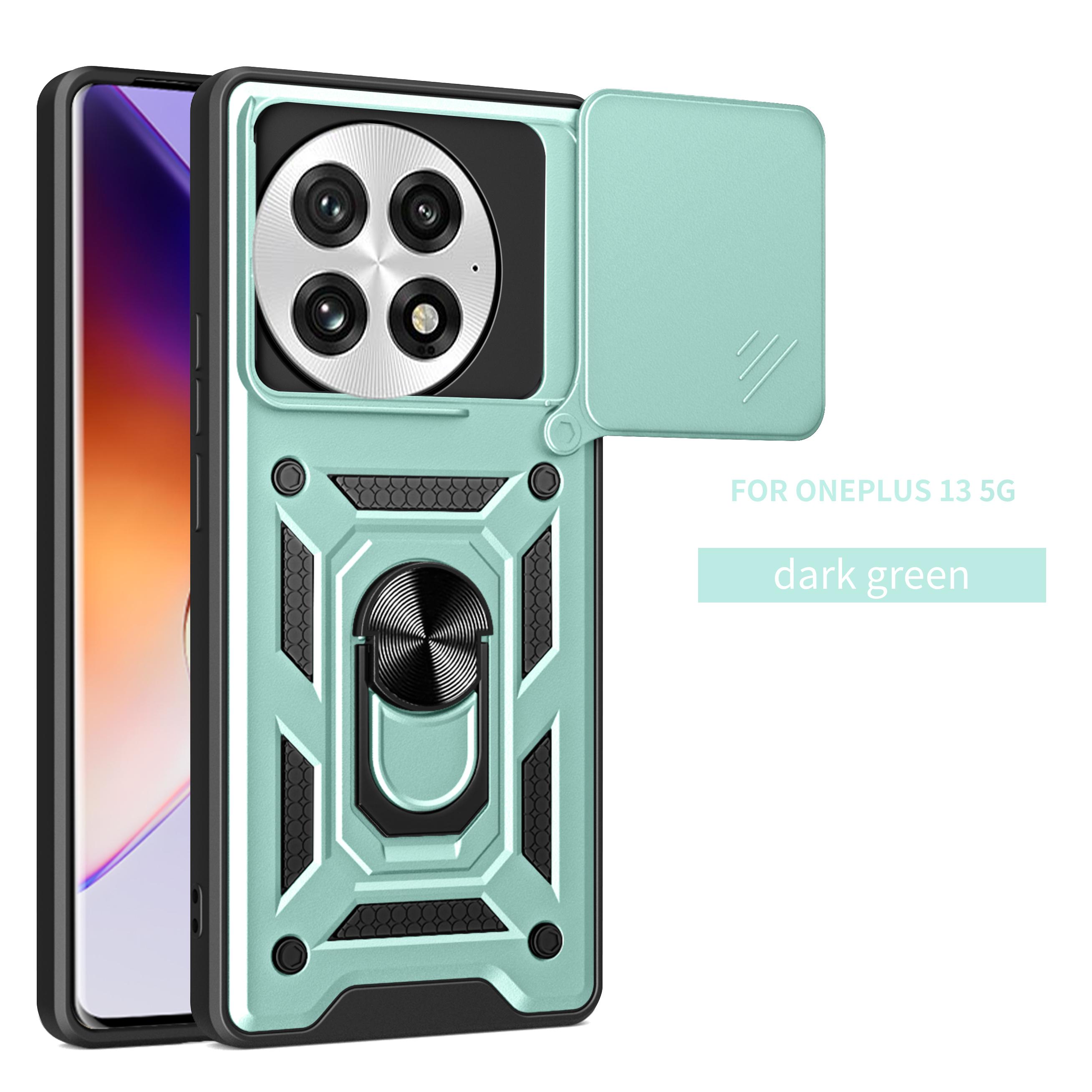 

Чехол-подставка Armor Case для OnePlus 13 5G One Plus Cover с защитным кольцом для объектива Magnetic Holder Coque Fundas OnePlus 13 зелёный