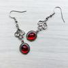 Orecchini Pendenti a Forma di Cuore Romantico con Smalto Rosso Drip Vittoriano per Donna Accessori Gioielli per Feste Gotica di Hallowmas Sposa Vampira