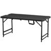 Foldable Patio Dining Table for 4, Height Adjustable Outdoor Table for Garden, Lawn, Dark Grey