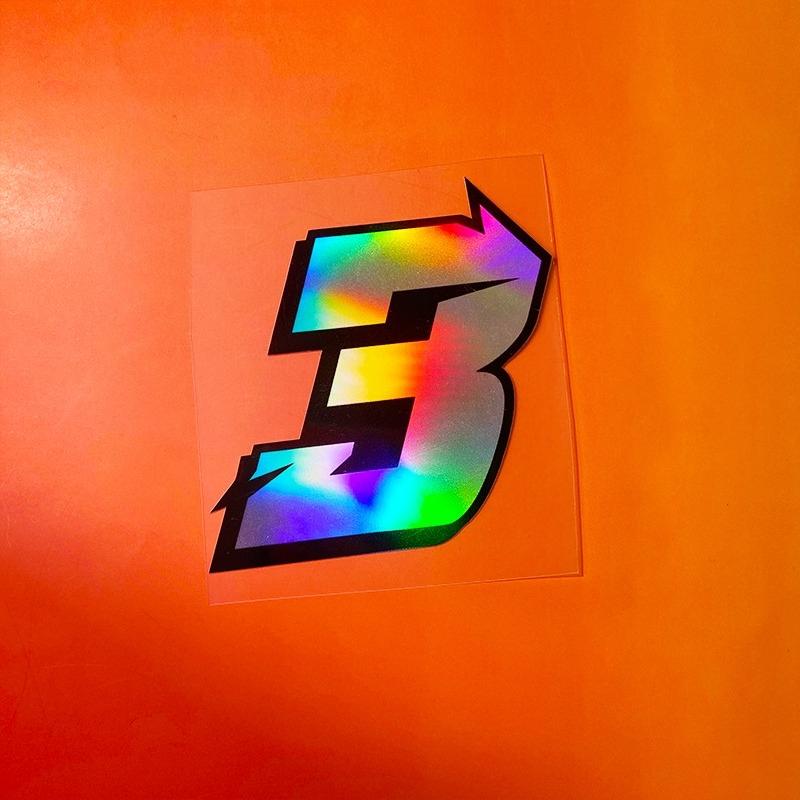1PC Reflective Laser Arabic Numbers Motorcycle Stickers DIY Scooter Body Front Fairing for BMW KTM YAMAHA Kawasaki Suzuki Honda