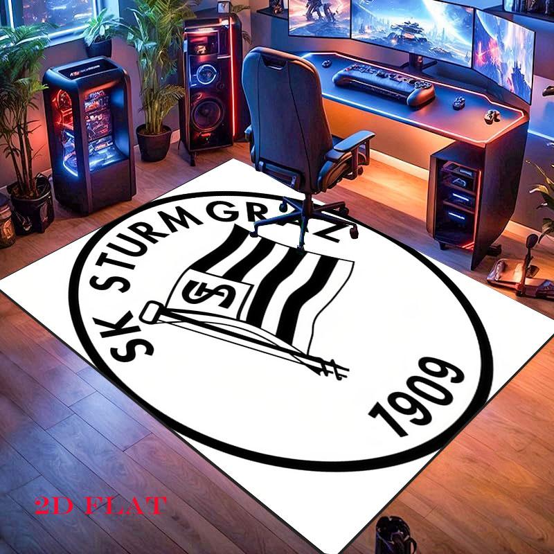 Tappeto SK Sturm Graz per Soggiorno Camera da Letto Decorazione Divano Casa, Tappetino Antiscivolo per Giochi Bambini