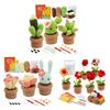 DIY Crochet Craft Set Crochet Potted Plant Kits with Crochet Hook, Yarns, Needle, Instructions, Accessories for Beginner