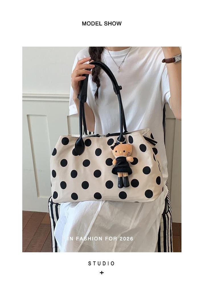 Versatile Polka Dot Korean Minimalist Tote Bag - Large Capacity, Multi-layer Shoulder Handbag