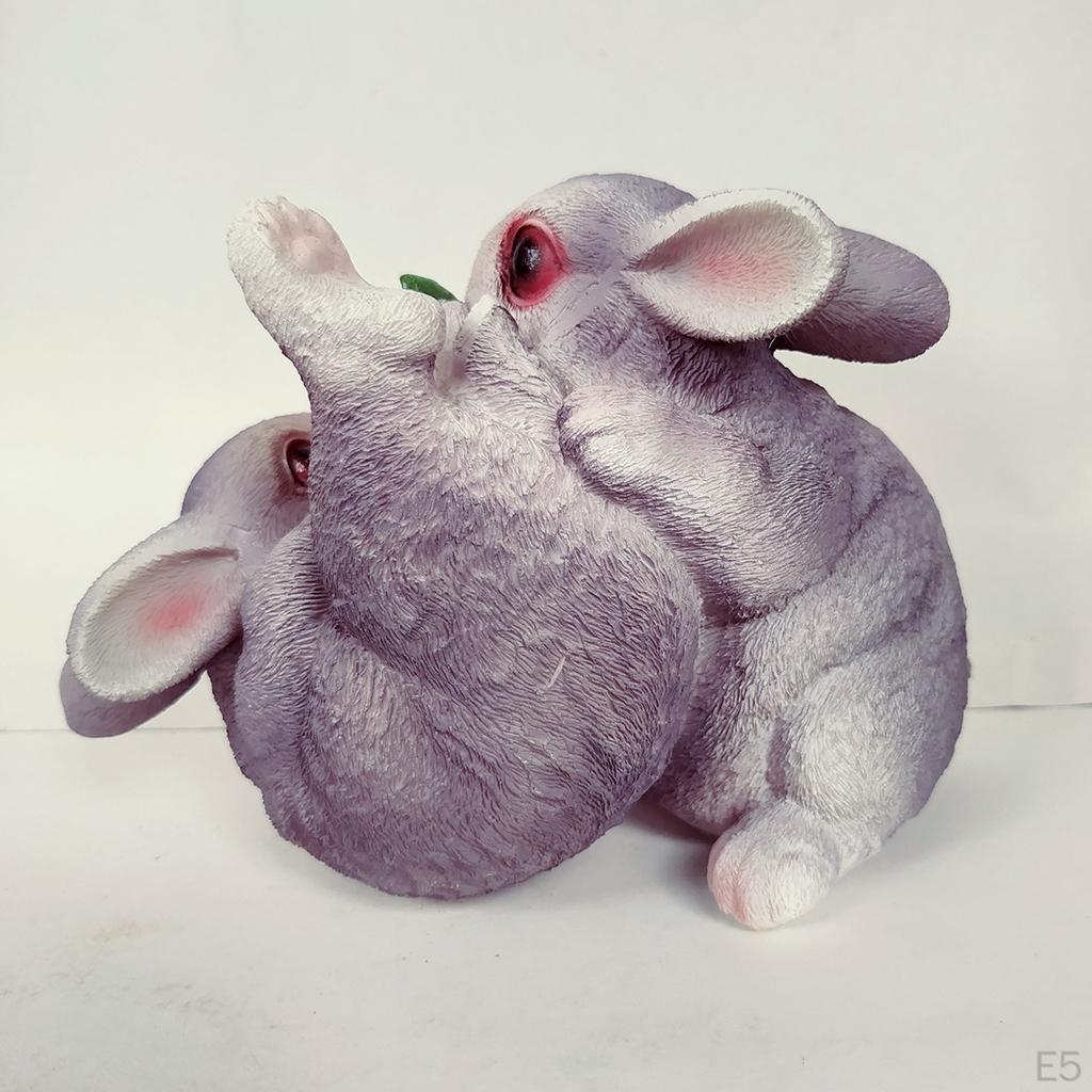 Animal Outdoor Statues Artificial Bunny, Decorative Landscape Figurine for Garden, Patio, Backyard