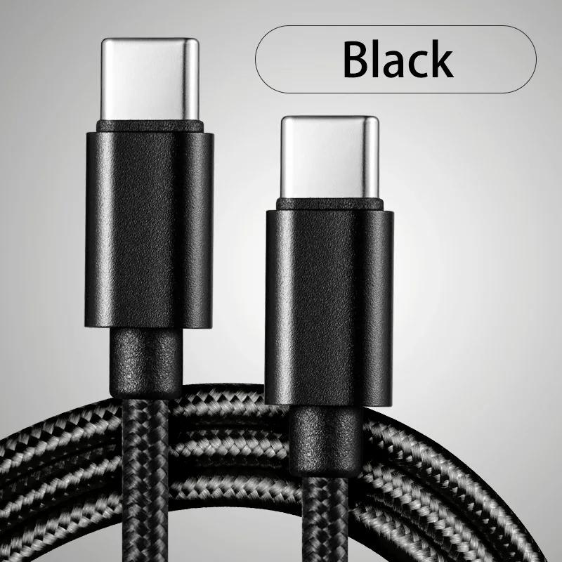 66W 5A Nylon 1m 2m 3m USB C To Type C Fast Charging Cable for 15 16 Pro Max Samsung S24 OPPO Charging Cable