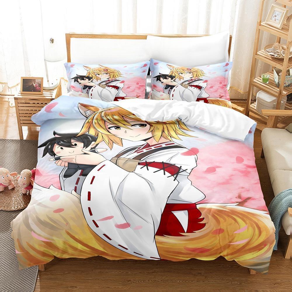 3D Print Anime The Helpful Fox Senko San Bedding Set Single Twin Full Queen King Size Bed Set Adult Kid Bedroom Duvet Cover Sets