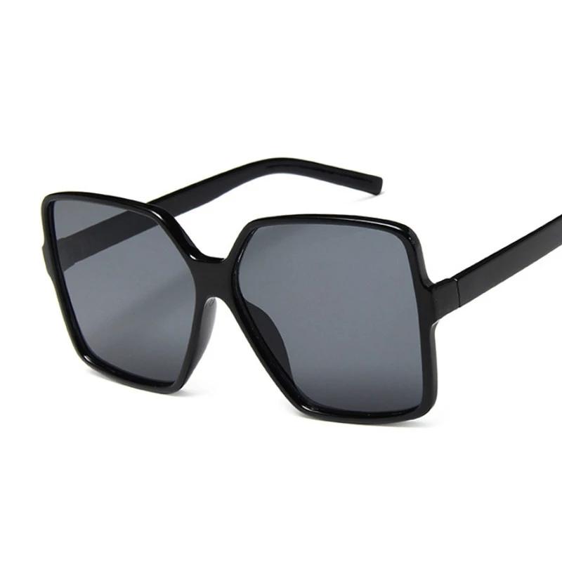 Gafas de sol cuadradas negras de gran tamaño para mujer, gafas de sol coloridas con montura grande, gafas de espejo para mujer, gafas unisex con degradado, gafas de sol estilo hip hop