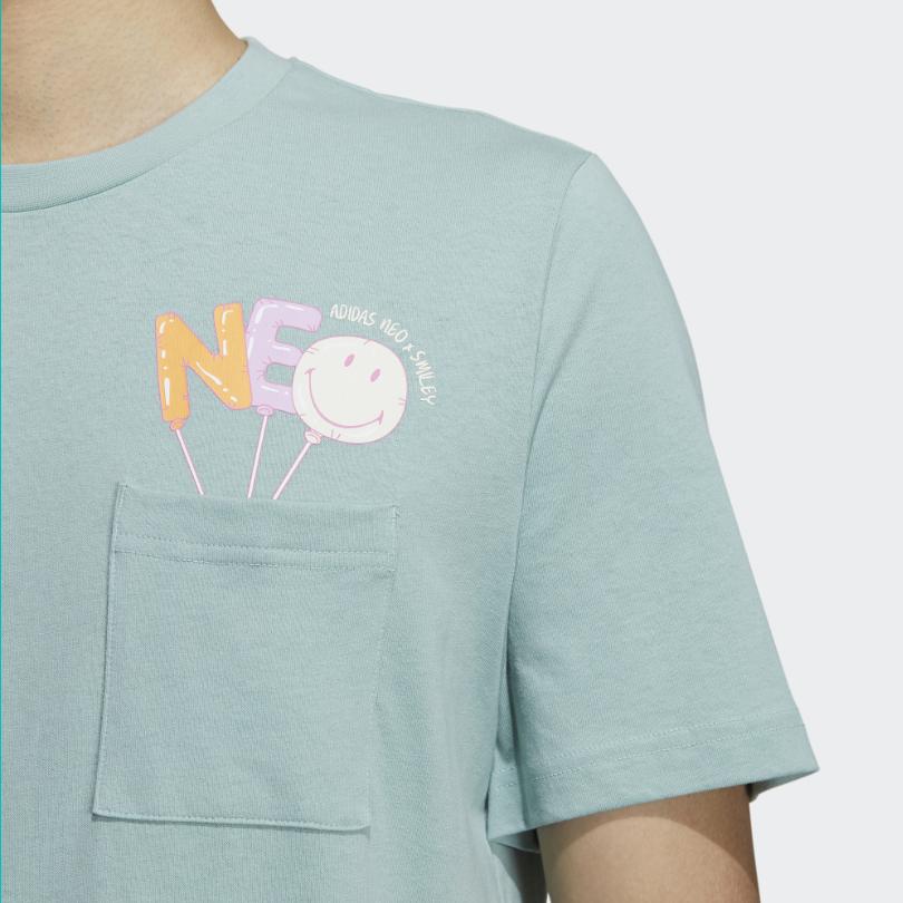 adidas Neo Casual Breathable Sport T-Shirt With Smile Print Men Tops GP5783