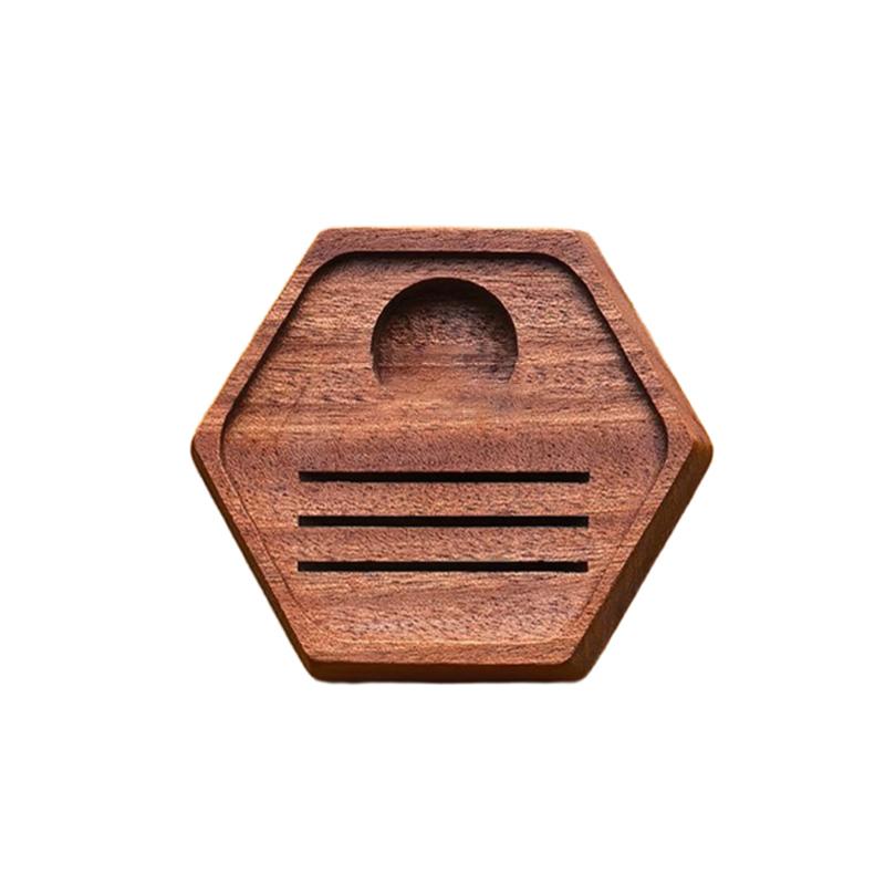 51/53/58Mm Universal Espresso Coffee Puck Screen Storage Rack Multifunctional Wooden Hexagon Coffee Mesh Filter Stand