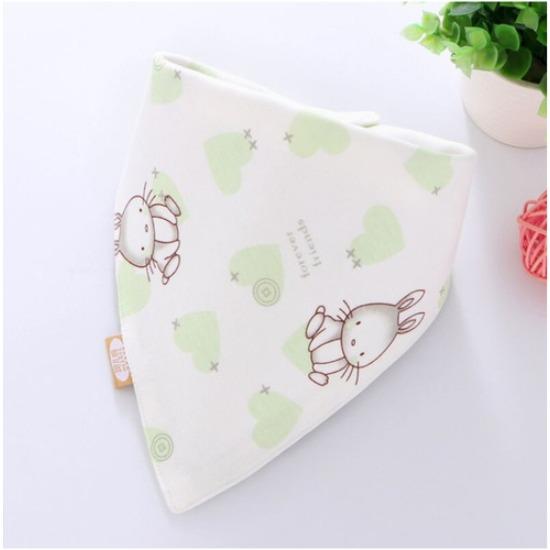 Baby Bibs Triangle Double Cotton Bibs Cartoon Print Saliva Towel Baby Boys Girls Feeding Apron Cotton Bandana Bibs Burp Cloths