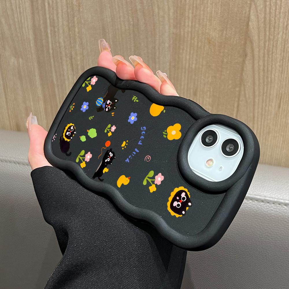 Big Wave Edge Soft Silicone Material Macaron Phone Case Shockproof Protective Rubber Casing for iPhone Samsung Huawei Honor Xiaomi Redmi OnePlus Moto