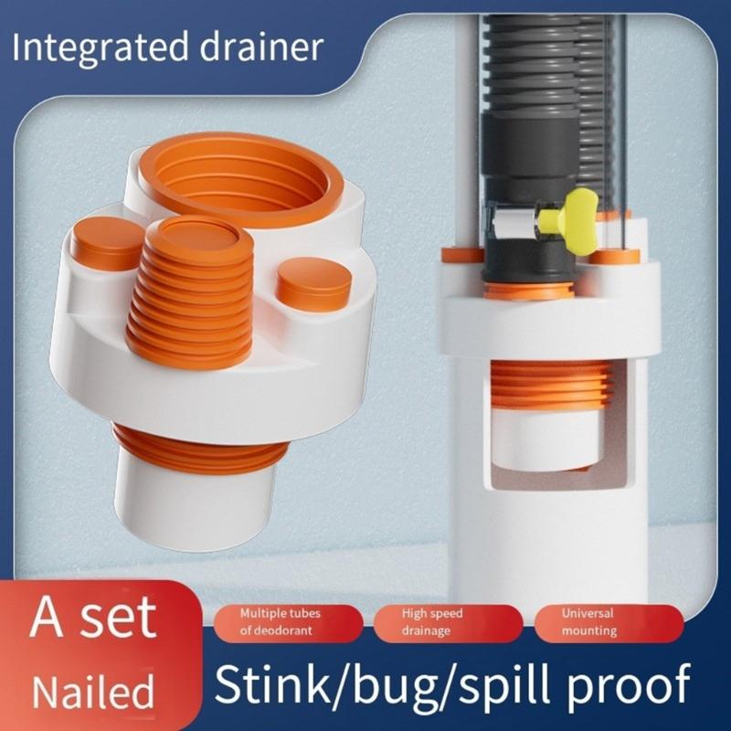 Washing Machine Floor Drain Pipe Tees Pipe Drainpipe Connector Floor Drain Adapter Sewer Elbow Pipe Tees Joint Connector