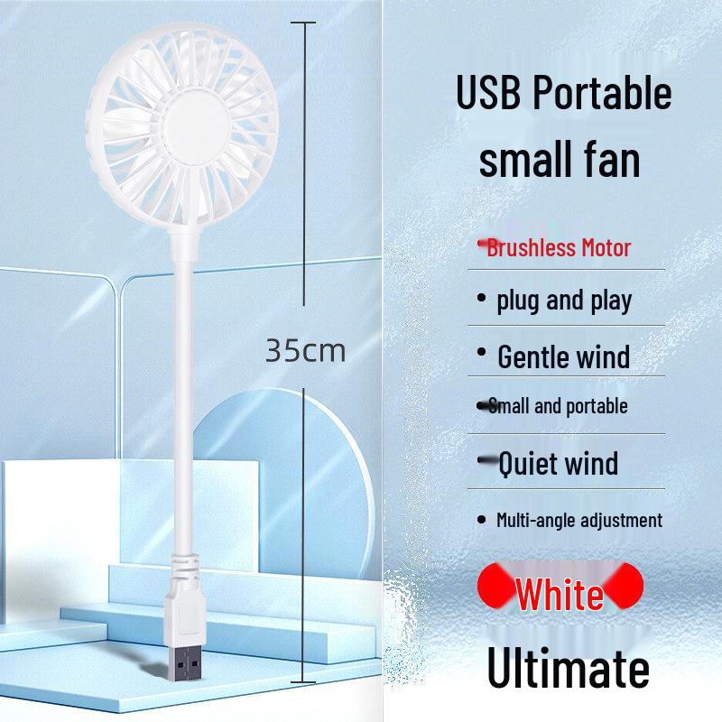 Portable Silent USB Fan for Baby, Food, Dorm, and Desktop Use - Strong Wind, Plug-and-Play, Compact Carry-on Size.