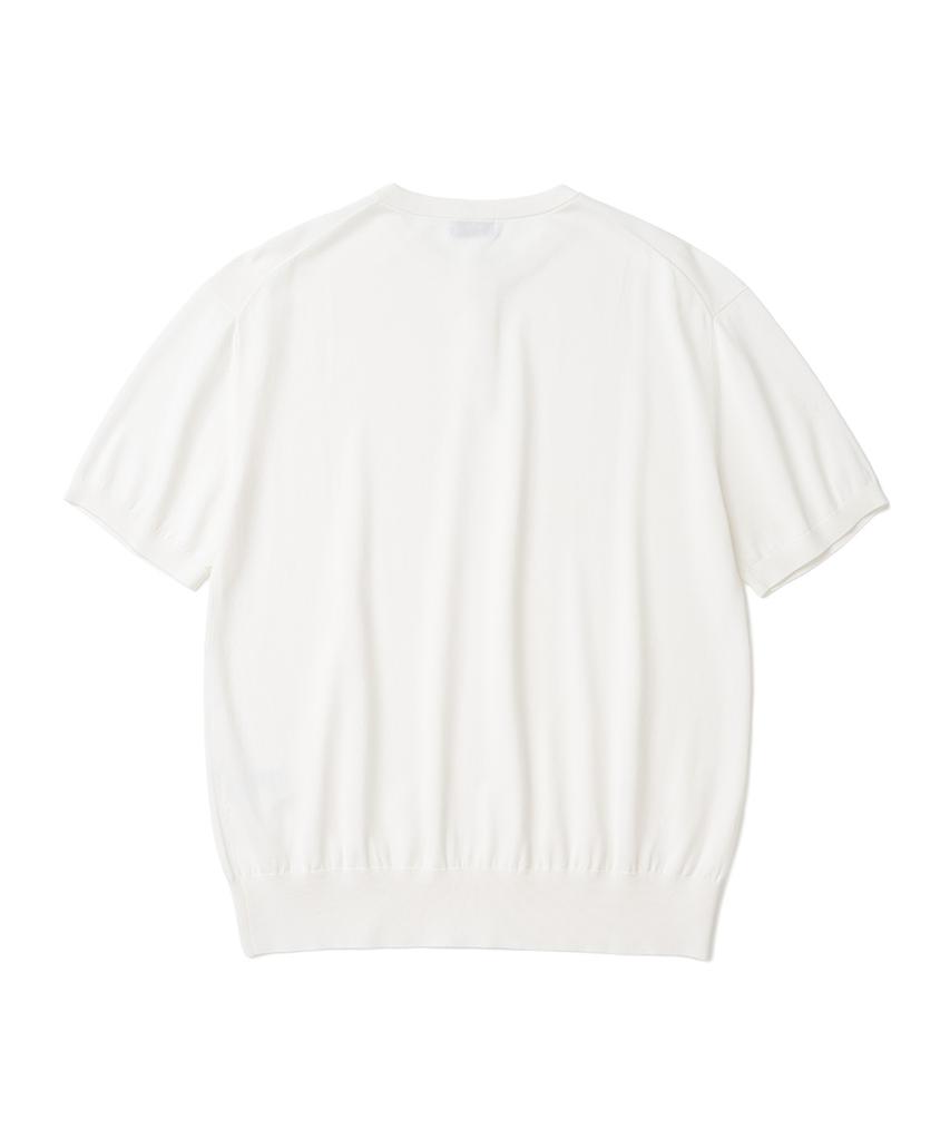 XOX Basic Cool Henley Neck Crop Short Sleeve Knit [Ivory]