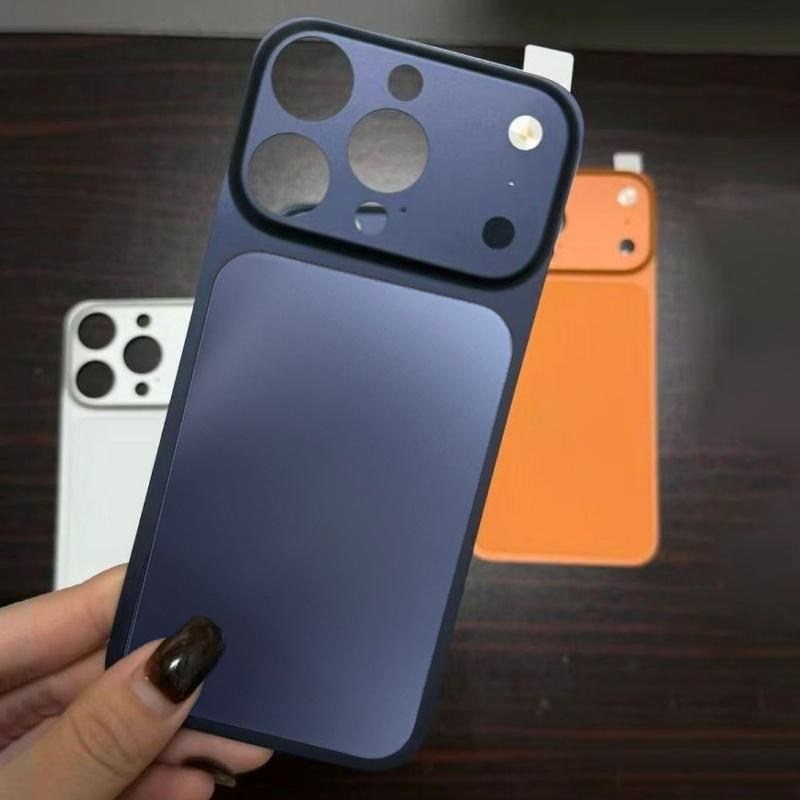 

Original AG Matte Ultra Thin Metal Backplate Phone Case For iPhone 16 15 14 13 Pro Max Glossy Sticker Instantly Turn 17 Cover iPhone 15 Pro