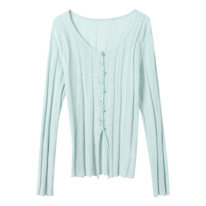 New Chinese Style Slim-Fit Slit Knitted Sweater