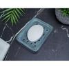 Crocon Grey Marble Soap Tray for Kitchen & Bathroom – Handmade Stylish Soap Dish with Small Hole Design (Size: 4.3x3.5 Inches)