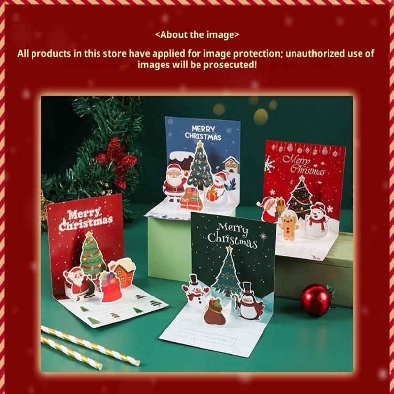 3D Weihnachtskarten zum Falten Frohe Weihnachten Beste Wünsche Karte Weihnachtsgeschenk für Jahr Segen Dankeschön Postkarte Dekoration