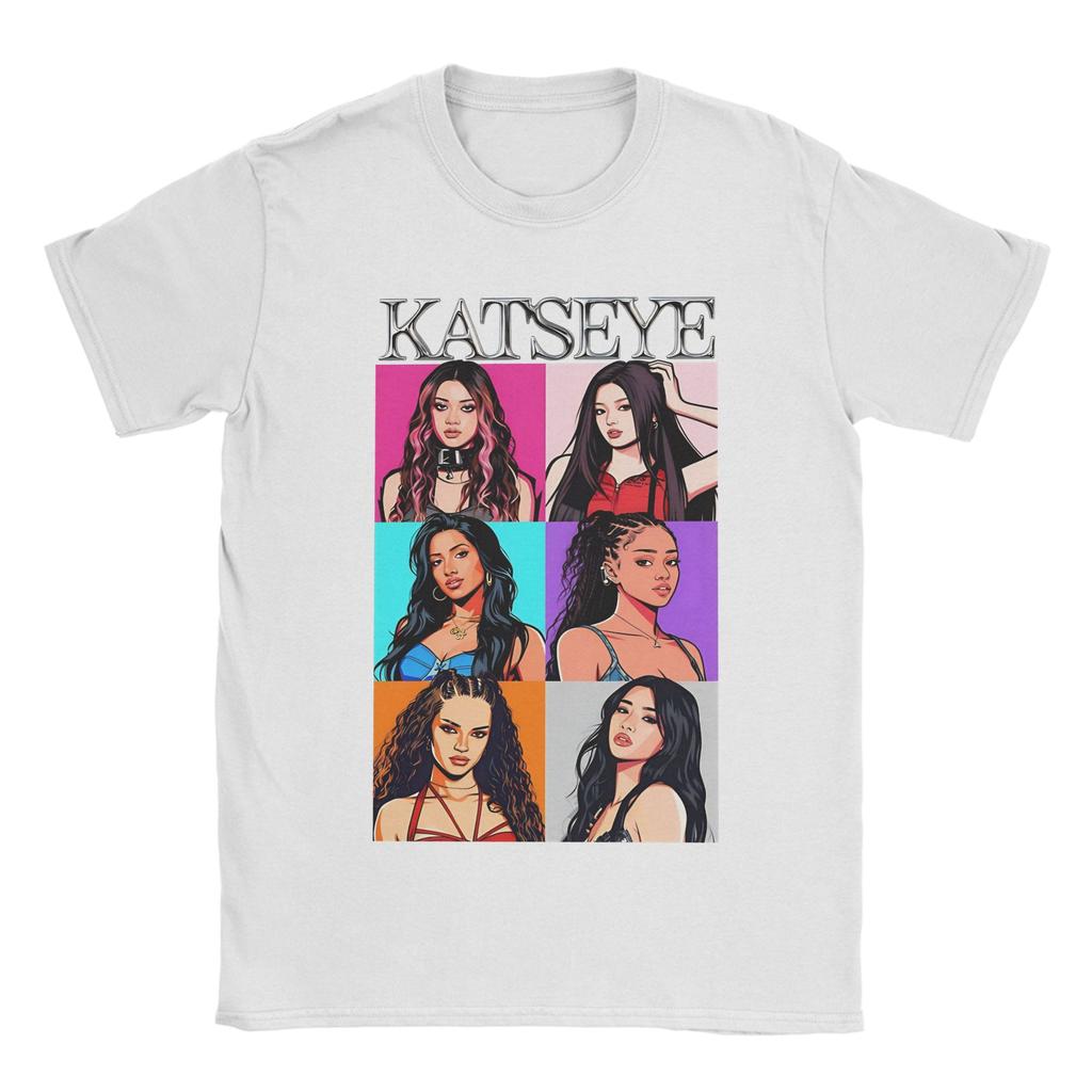 Men's T-Shirts Kpop Katseye Leisure Pure Cotton Tees Short Sleeve T Shirt O Neck Clothes 6XL